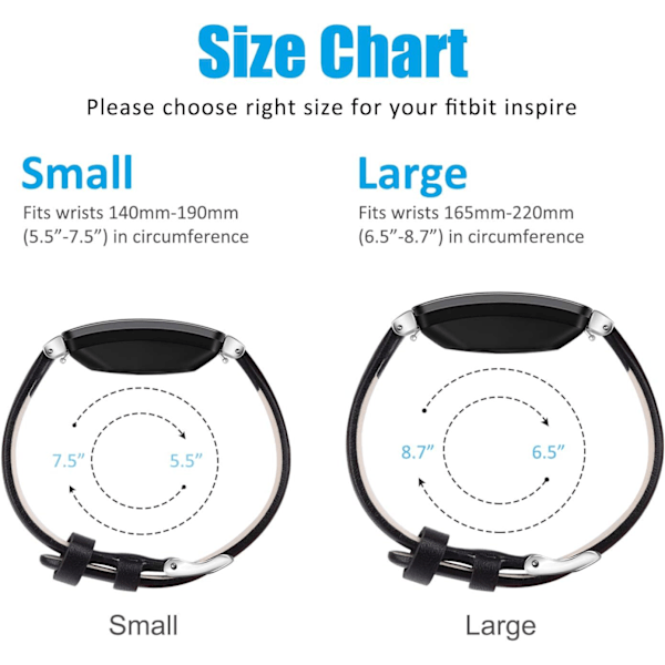 Ersättningsrem i äkta läder för Fitbit Inspire 2