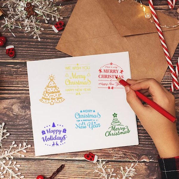 God Jul Klara frimerker - Julehilsenord for kortlaging og scrapbooking