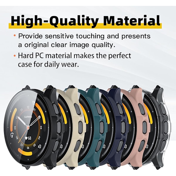 Kompatibel med Garmin Venu 3S Klokkebeskyttelse, Hard PC-deksel med Skjermbeskytter Anti-ripe Støtfanger Beskyttende Skallbeskytter for Garmin Venu 3S Deksel (