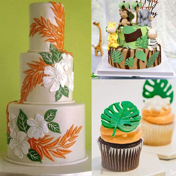 Tropiska blad kakskärare set - Fondant tårtdekorering