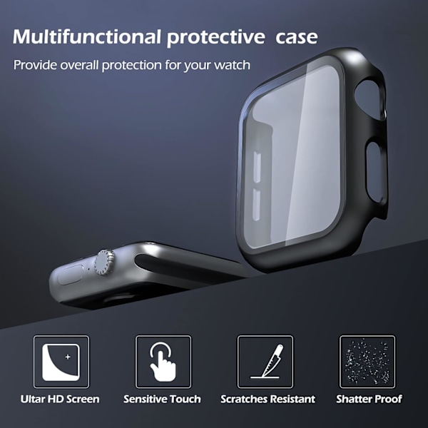 2-pack hårt PC-fodral kompatibelt med Apple Watch SE/Series 6/5/4 40mm
