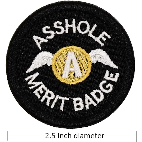 Asshole Merit Badge Patch - Broderet Moral Taktisk Patch Krog og Loop