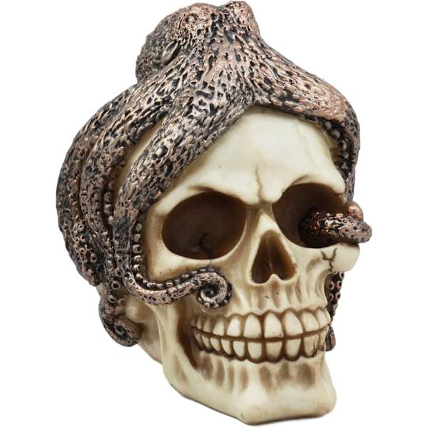 Ebros Sea Monster Kraken Octopus Skull Statue 6\" Høj Nautisk Ocean Terror Myte Dekorativ Figur Multi Farvet Multi Farvet
