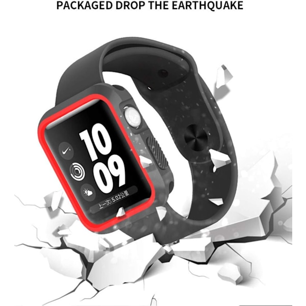 Yhteensopiva Apple Watch SE Series 6 Series 5 Series 4 44mm 40mm Kotelon kanssa Silikonipuskuri Kestävä Vedenpitävä Iskunkestävä Suojaava Ap:lle