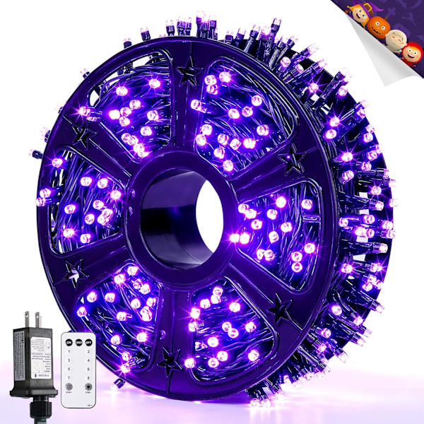 400 LED lila Halloween-ljus utomhus: 132ft lila ljusslinga med fjärrkontroll - lila inomhusljus för Halloween jul lila