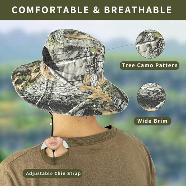 Fiskehat til mænd - UPF 50+ Camo Boonie Hat