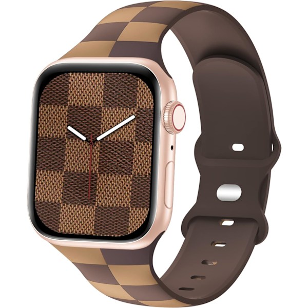 Luksuriøse ternede designerremme, der er kompatible med Apple Watch -rem 42 mm