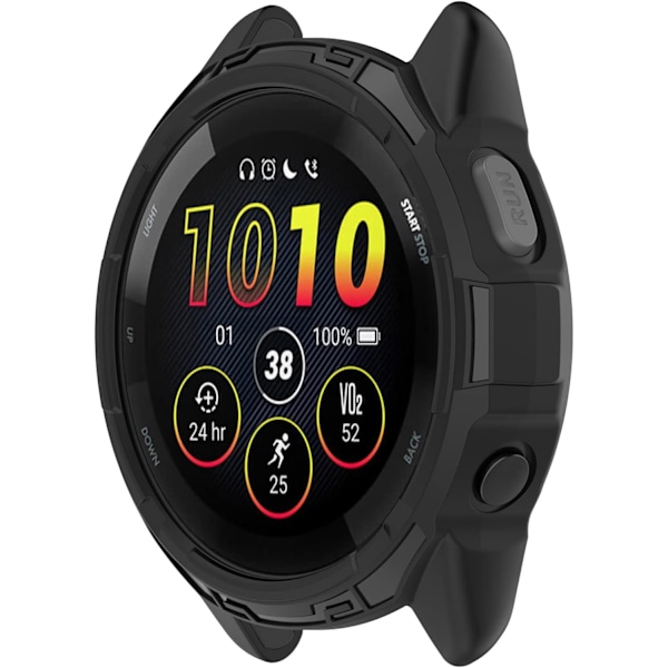 Yhteensopiva Garmin Forerunner 265 suojakotelon kanssa, älykellon PC-suojakuori pehmeä kuori älykellotarvikkeet musta
