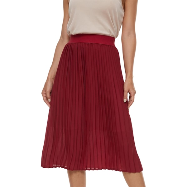 Womens Pleated Skirt.High Waist Swing Boho Pleated Skirt Casual Chiffon Elastic