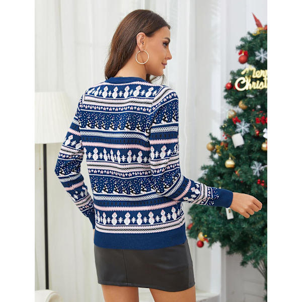 Dame Juletrøjer Sweater Grim Renskdyr Snefnug Xmas Jumper