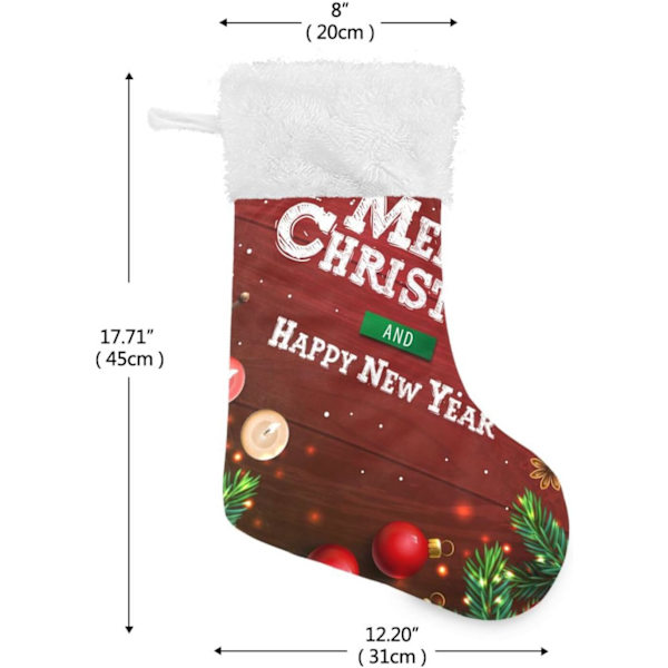 Julklapp, personliga julklappsstrumpor 2-pack Merry Christmas 45,7 cm Julstrumpor Hängande Ornament Kamin för träddekoration 1