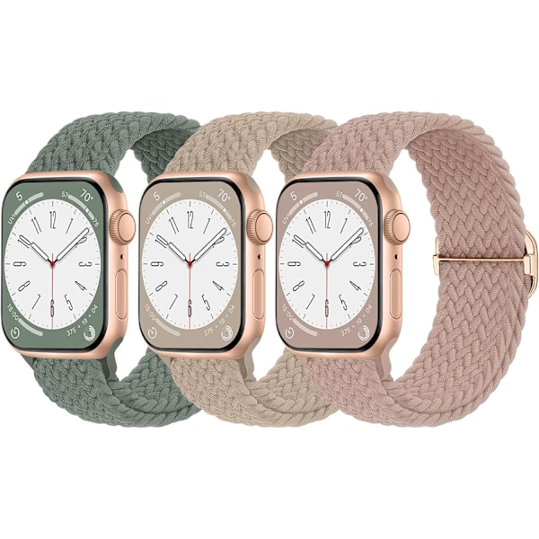 Flätad Solo Loop kompatibel med Apple Watch Band 38 mm