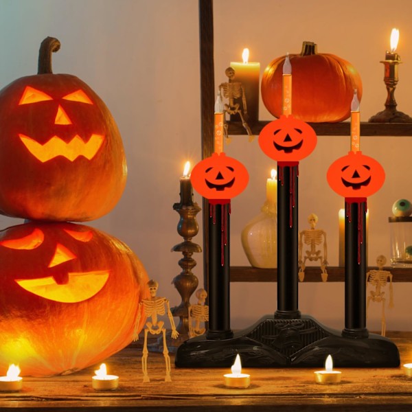 4-pack pumpa bubbellampor ersättningslampor med orange vätska, E12 skruvbas, 120V 5W pumpa bubbellampor för Halloween inomhus 4