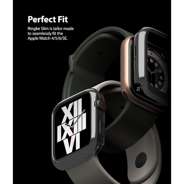 Slim [Anti-Gulningsmaterial / 2-pack] Kompatibel med Apple Watch Series 6, 5, 4, SE (2020), SE (2022) 44mm Skal för Minimalistisk, Solid Skydd för Kvin