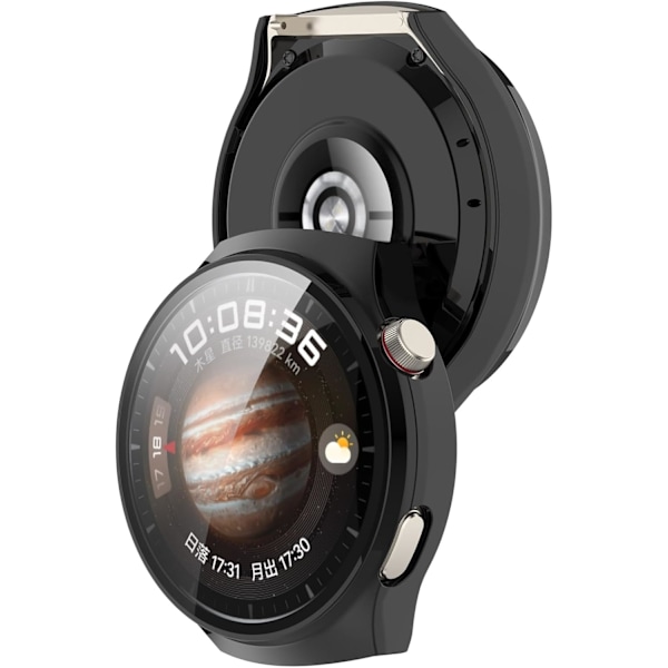 Smartwatch Full Coverage PC Skyddsfodral med Härdat Glas Beröringsbar Skärmskydd Kompatibel med Huawei Watch 4 Pro Space Edition Watc