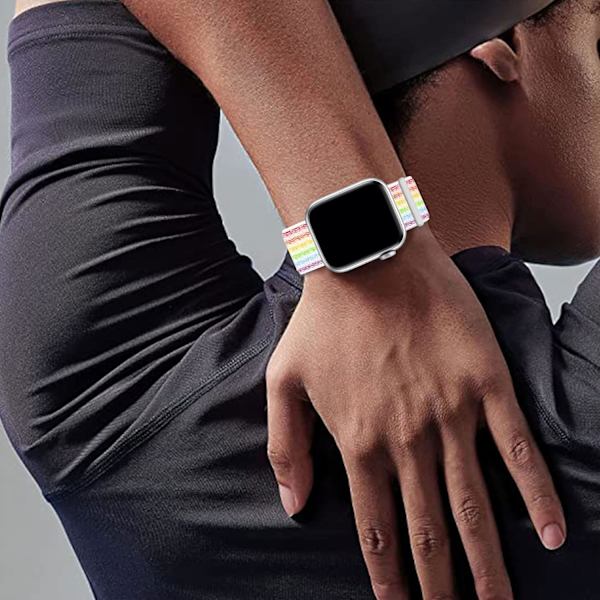 Justerbart Nylon Sport Loop Band kompatibel med Apple Watch Band