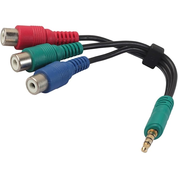 3,5 mm hann til 3RCA hunnkabel - Videoadapter for AV, lyd og
