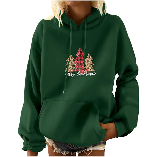Hooded Jultröjor Roliga Ren & Tomte Grafik Jumpers