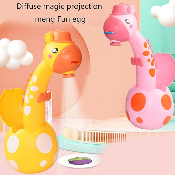 Projektionsmålningsbordslampa Ritning Leksaksskolor Småbarn Teac Pink Giraffe
