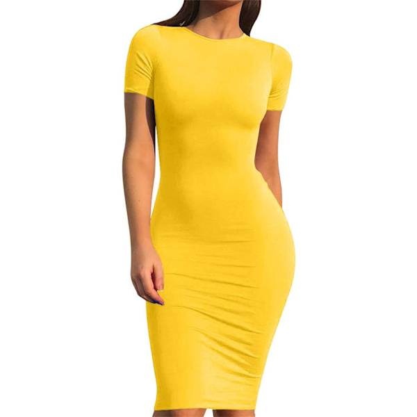 Kvinners Casual Basic Pencil Kjole Sexy Lang Arm Bodycon Midi Club Kjole