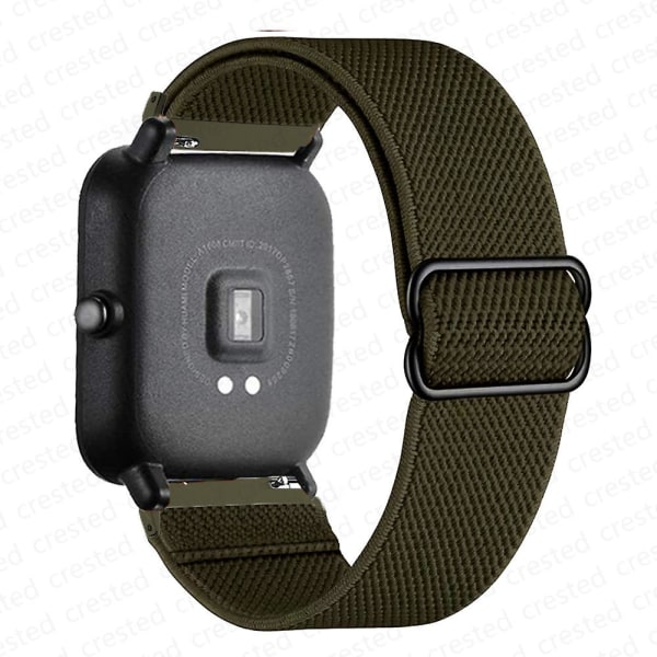 20mm/22mm Armband för Amazfit Gts 4//2/2e/3/gts2 Mini/gtr 4/3/pro/gtr2/47mm/stratos Nylon Elastiskt Klockarmband Amazfit Bip Rem Army Green 22mm