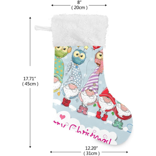 Julklapp, personliga julklappsstrumpor 2-pack Merry Christmas Traditionella Tomtar Uggla 45,7 cm Julklappsstrumpor Hängande Ornament