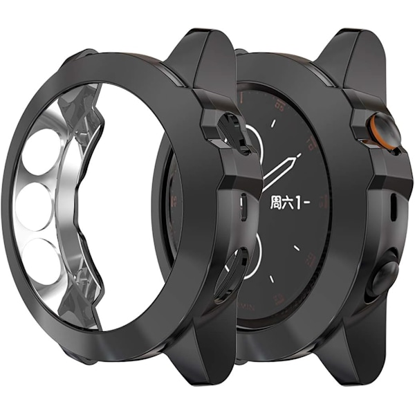 RunTech 3-pack Skal för Fenix 5X/5XPlus/5X Sapphire, TPU-pläterat skyddsskal kompatibelt med 51mm Fenix 5X Klockskal (Svart&G