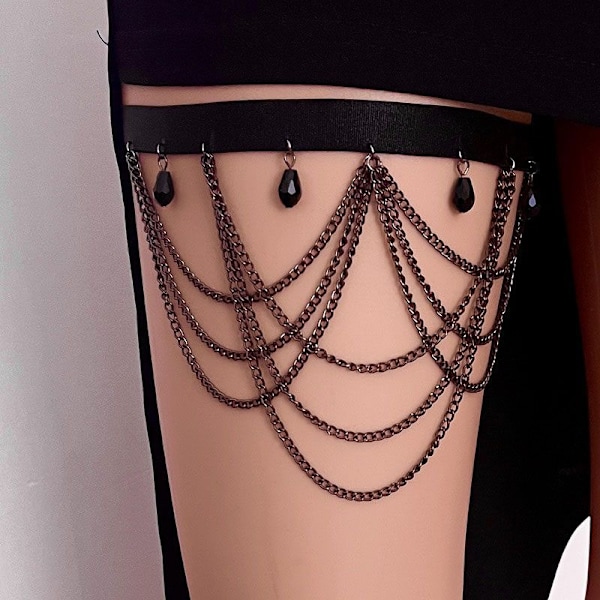 Etnisk stil Multi-Layer Tofs Ben Kedja Sommarkjol Body