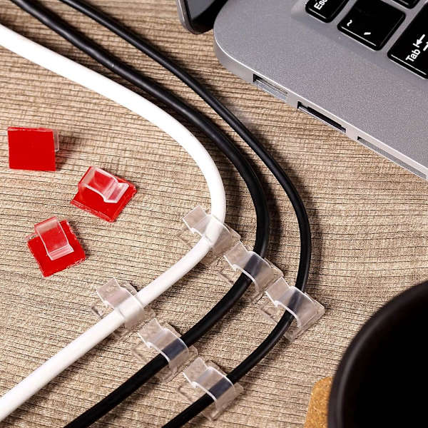 100 stk kabelholdere selvklebende mini utendørs kabel