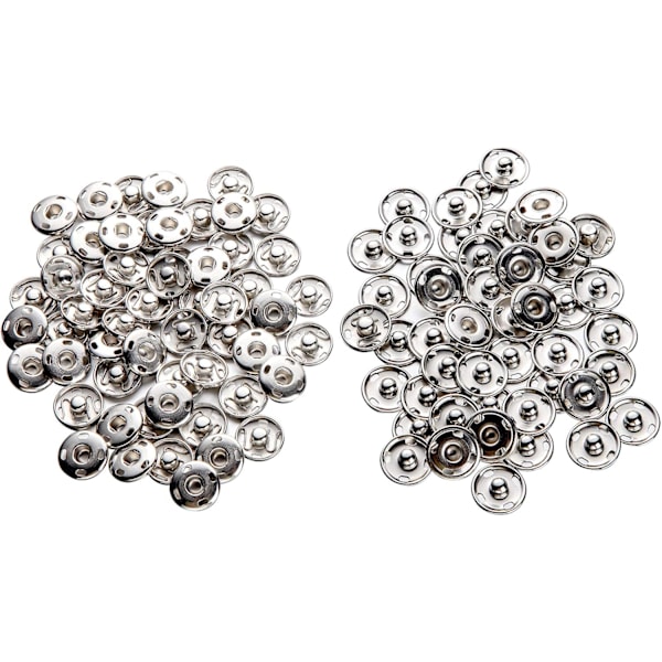 Metalltrykknapp - perfekt for lukking i håndverk (15 mm)