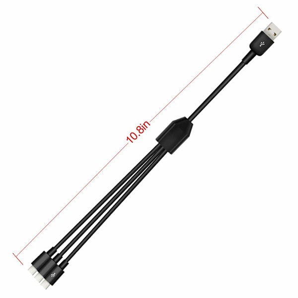 USB till Micro USB Splitterkabel, 3 i 1 USB 2.0 A hane till tre Micro