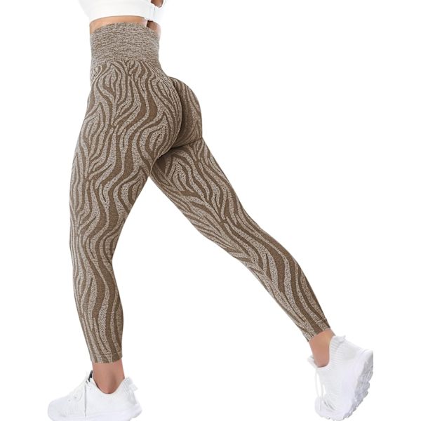 Sømløse Camo træningsleggings til kvinder med høj talje og mavekontrol