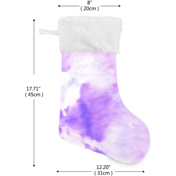 Julklapp, personliga julklappsstrumpor set om 2 Magenta Blå Tie Dye 45,7 cm Julstrumpor Hängande Ornament Eldstad för Träddekoration