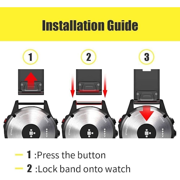 Klokkearmbånd for Garmin Fenix - 22mm Rem for Fenix-serien og Forerunner-klokker