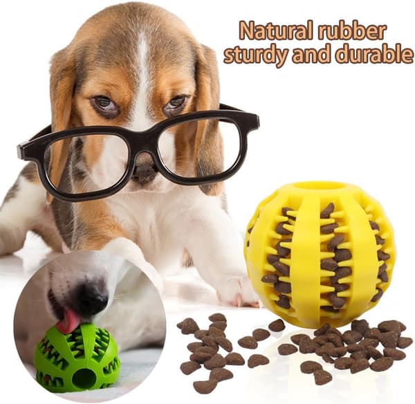 wxsp 4 stk. hundelegetøjsbold, robust hundebold, hundebold med bidefunktion, bideresistent hundelegetøj, naturgummi, hundefoderbold til små hunde