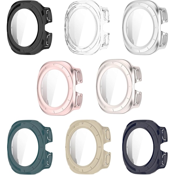 Suojakuoret Galaxy Watch 7 Ultra 47mm -kellolle sisäänrakennetulla karkaistulla lasisella näytönsuojalla, PC kova erittäin ohut slim fit naarmuuntumista kestävä kuori 47mm G:lle