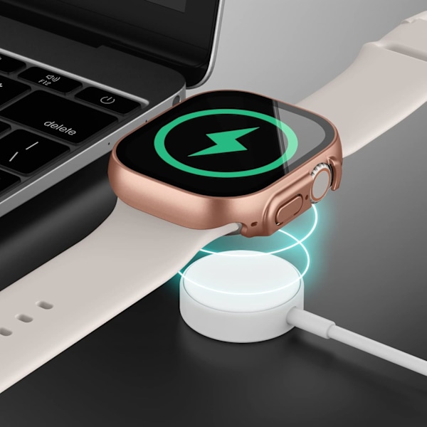 2-pak etui kompatibel med Apple Watch Ultra 49 mm med hærdet glas