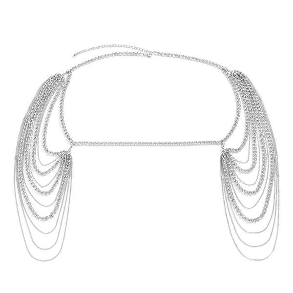 Brud Kvinnor Shiny Statement Tofs Body Chain Smycken Sjal