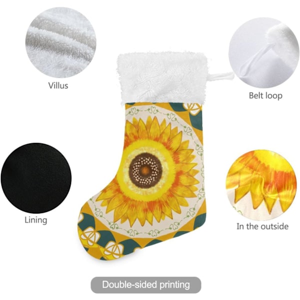 Julstrumpa, personliga julstrumpor 2-pack Solros Perlis Blomma 45,7 cm Julstrumpor Hängande Ornament Kamin för träddekoration