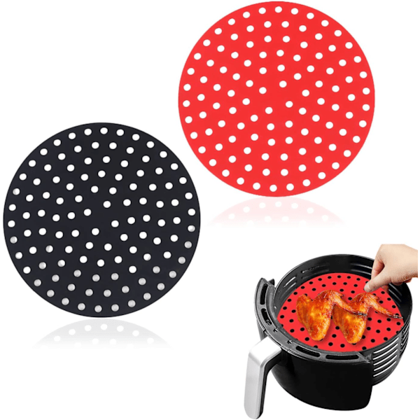 Non-Stick Air Fryer Liners - Silikon Air Fryer Mats (2 stk.)