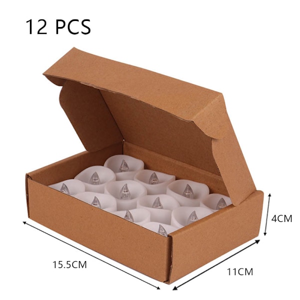 LED färgglada blinkande röda skal simulerade värmeljus, 12-pack