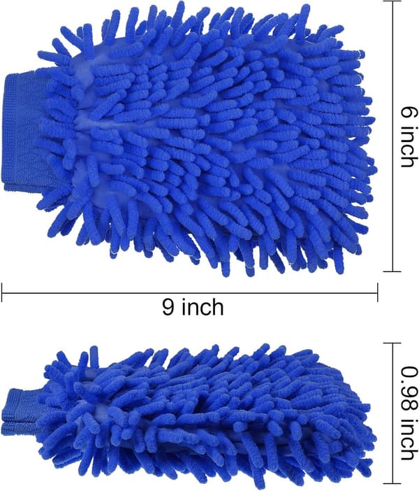 5 delar biltvättvantar Chenille Mikrofiber Dubbelsidig Repfri Tvättvante Royal