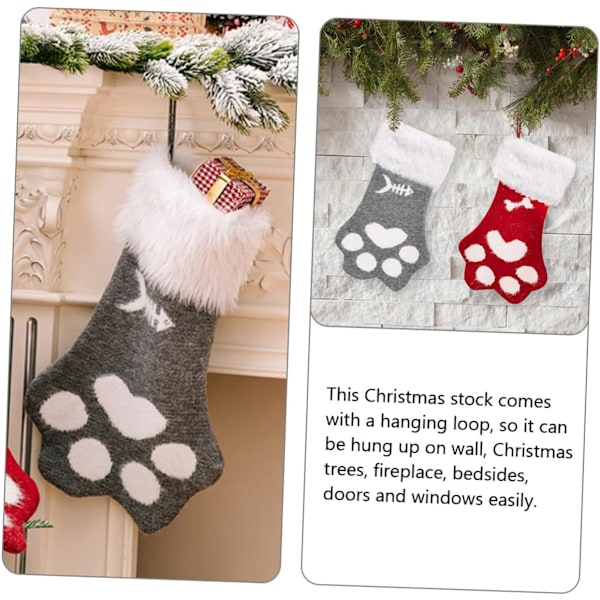Cabilock 3st Kattklo-Julstrumpa Dekoration Julgodisstrumpor Julstrumpor Barn Julstrumpor Barn Ornament Strumpor