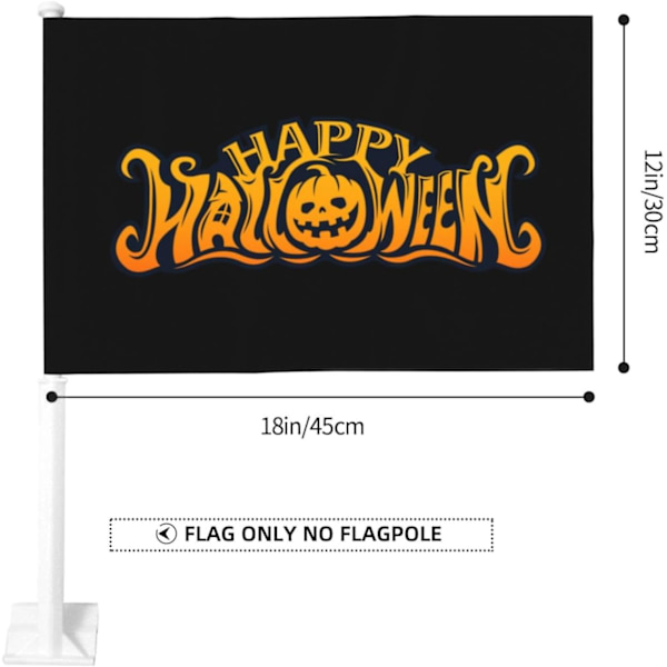 Happy Halloween Bil  Dobbeltsidig 12 X 18 Tommers Utendørs Vindusklips  Bildekorasjon s Vindus s Svart Svart