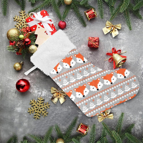 Julklapp, Personliga Julklappsstrumpor 2-pack Räv Barnlig Djur Söt Boho 18 tum Julstrumpor Hängande Ornament Eldstad för