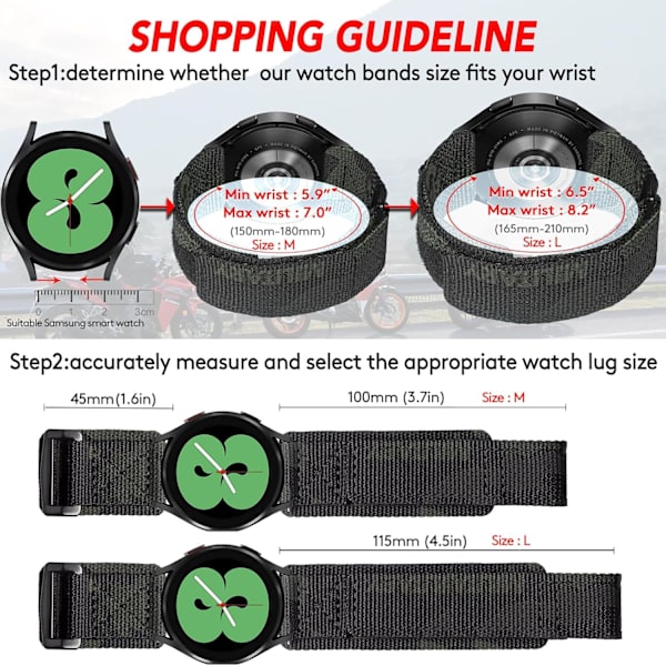 Hemsut klockarmband kompatibelt med   Galaxy Watch 5 Pro/Watch 6 & 5 & 4 & 3/ Watch 6&4 Classic/Gear S3 & S2 / Active 2, 20mm&22mm armband för