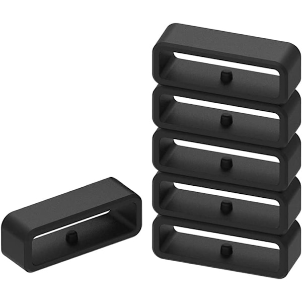 Stroppholdere Kompatible med Coros APEX 46MM/APEX PRO/VERTIX Klokkereimer, Silikon Festringer Sikkerhetssløyfe/Holder/Feste (Svart-6 stk)