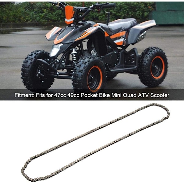 158 ledd rustfritt stål kjede for pocket bike, ATV, scooter (25H, 47cc, 49cc)