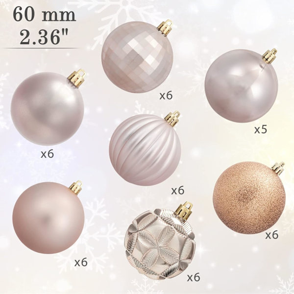 41 st små julgranskulor krossäkra hängande dekorationer set för julgran