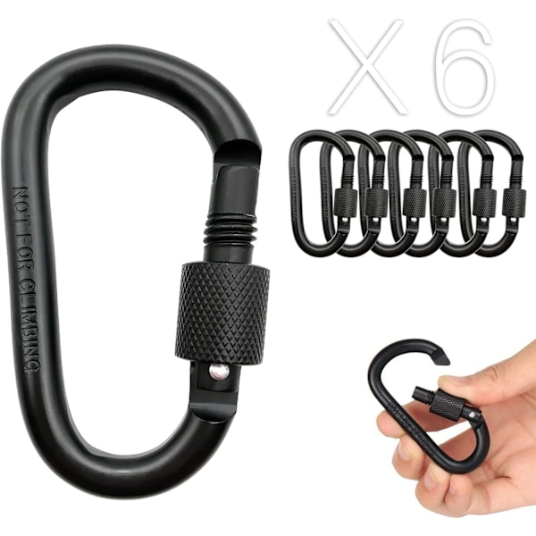 Heavy Duty D-ring Carabiner Clips (6PCS)